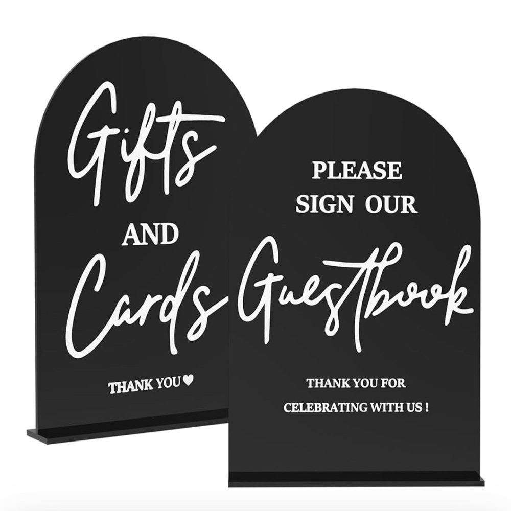 Black Acrylic Wedding Sign Set